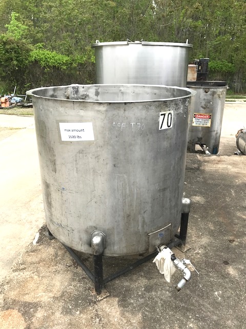 used 260 gallon Stainless Steel tank.  45